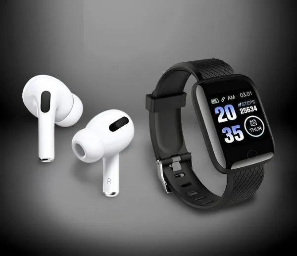 Bluetooth Wireless Earbuds & Smart Watch Combo