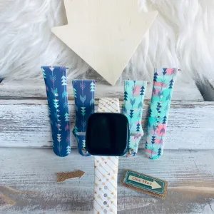 Boho-Feather Arrow Print Silicone Band For Fitbit Versa 1/2 Multiple Colors Available