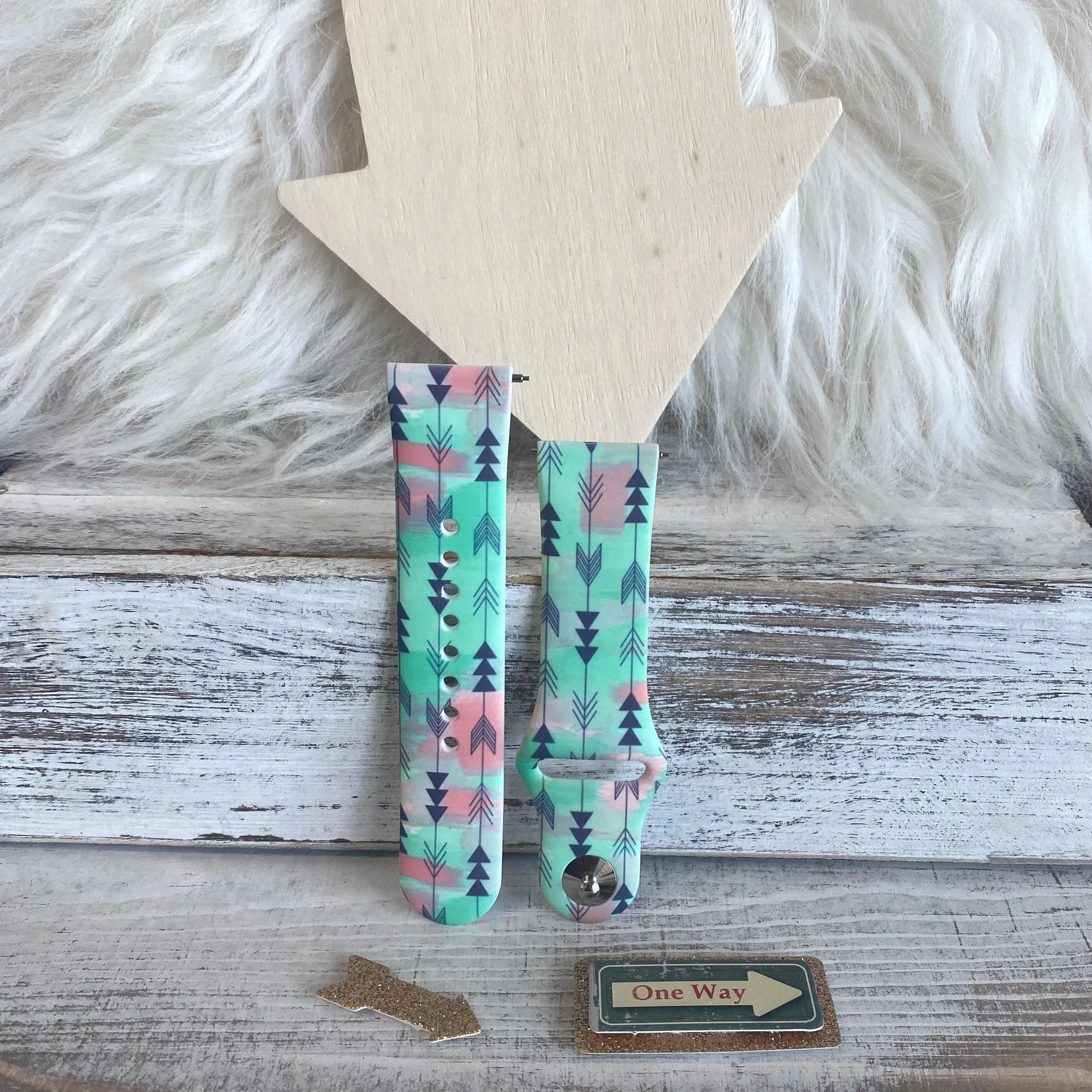 Boho-Feather Arrow Print Silicone Band For Fitbit Versa 1/2 Multiple Colors Available