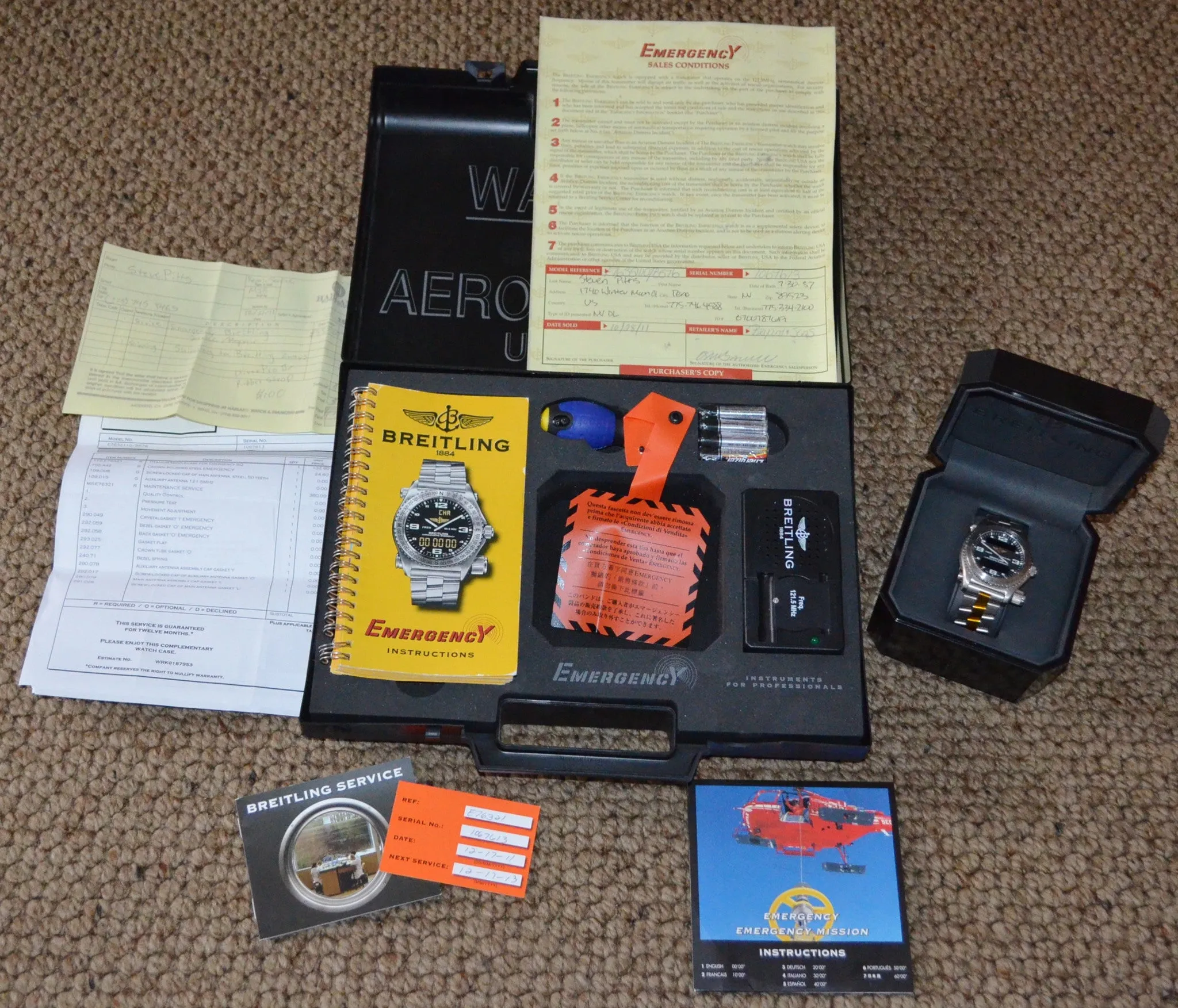 Breitling Emergency E76321 Titanium Aeronautical Kit Quartz Wristwatch