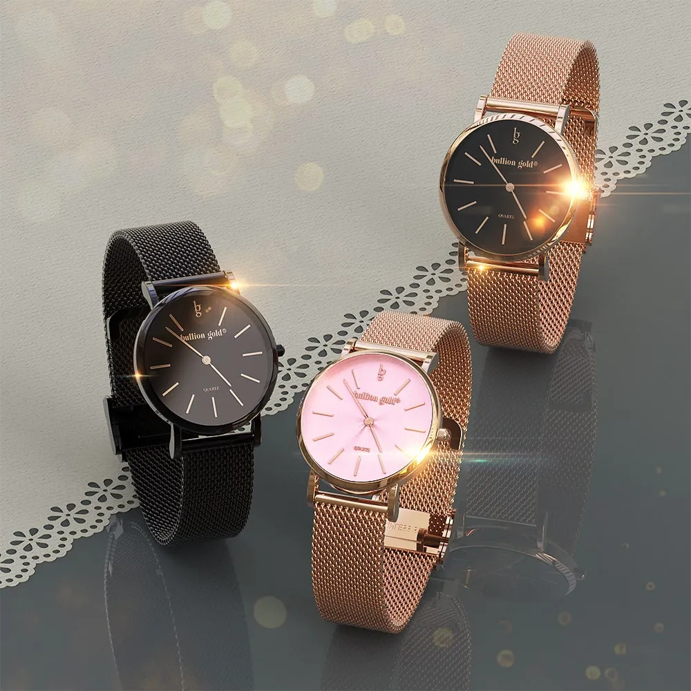 Bullion Gold Timeless Dream Watch - Rose Gold and Pink