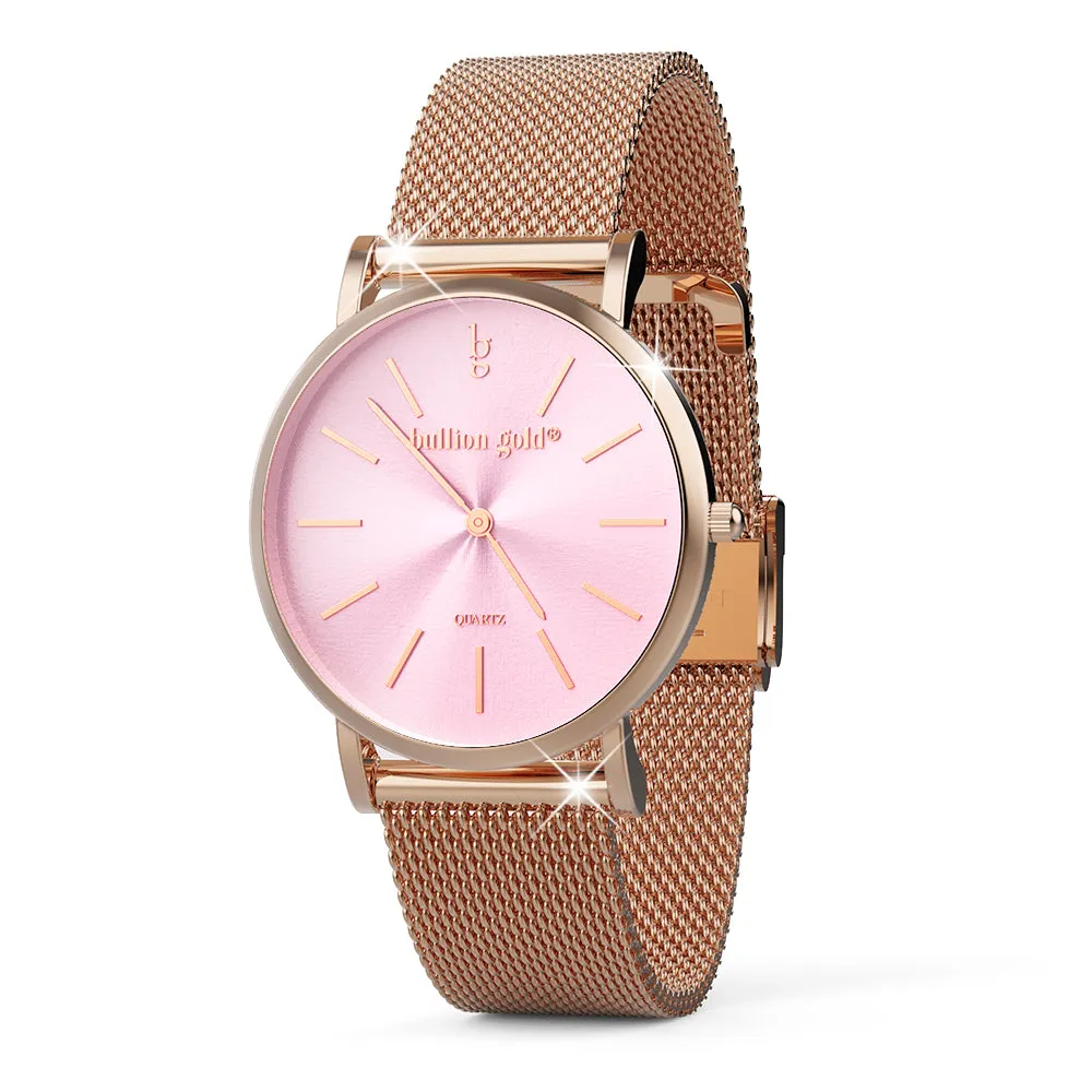Bullion Gold Timeless Dream Watch - Rose Gold and Pink