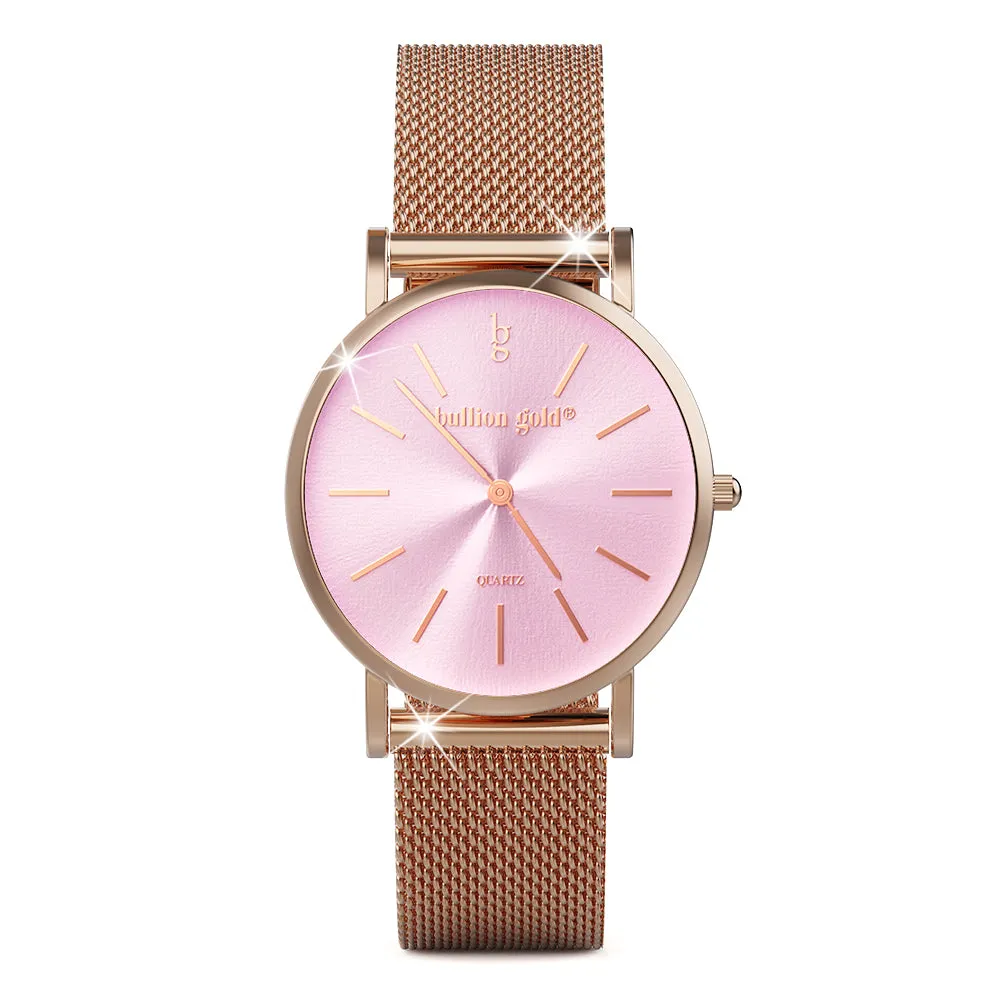 Bullion Gold Timeless Dream Watch - Rose Gold and Pink