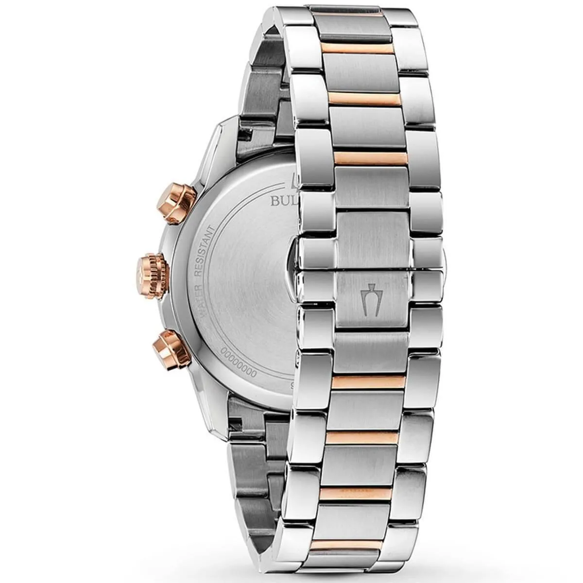 Bulova Men's Chronograph Watch - Classic Grey Dial Two Tone Bracelet | 98B335