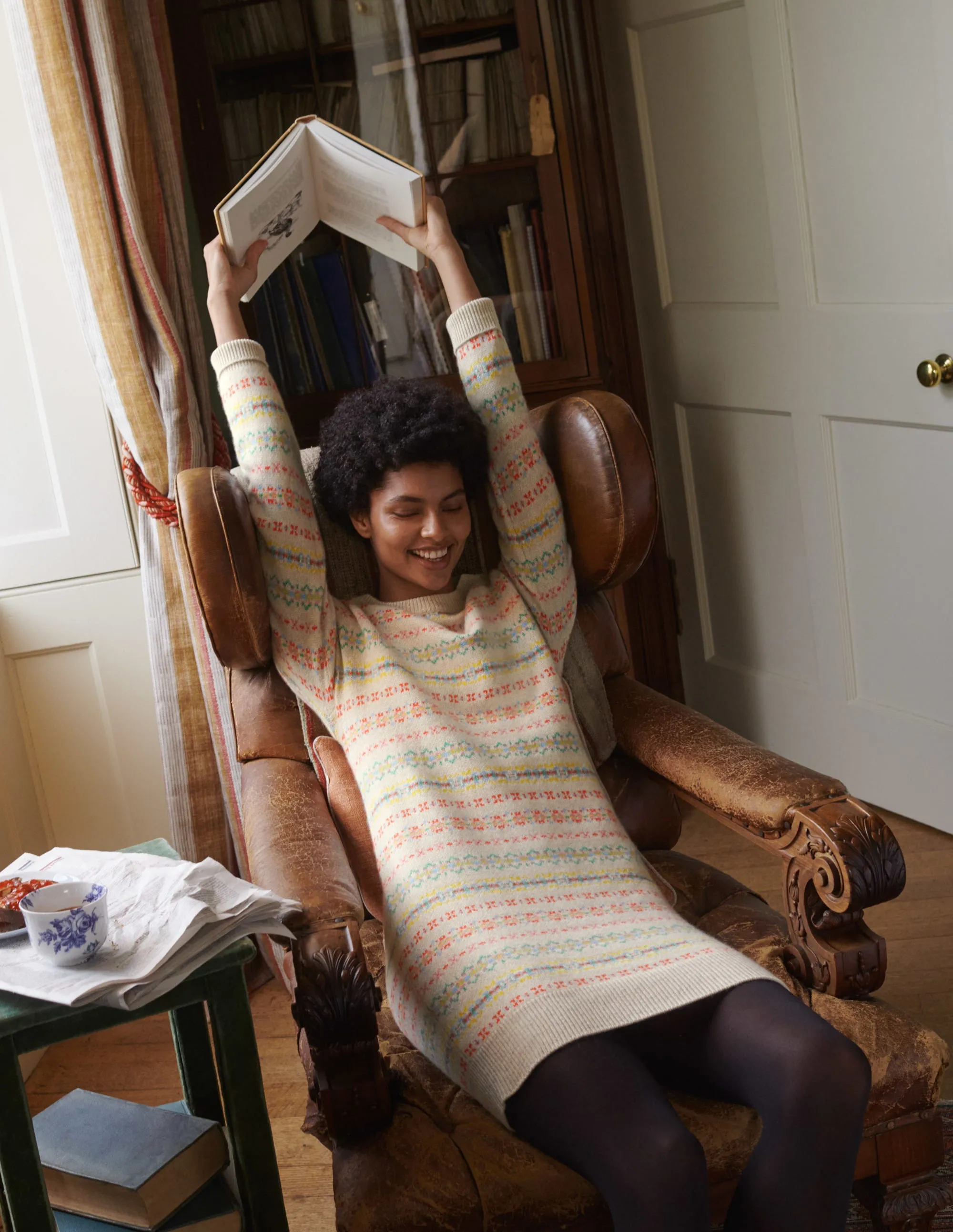 Cashmere Fair Isle Dress-Oatmeal Melange
