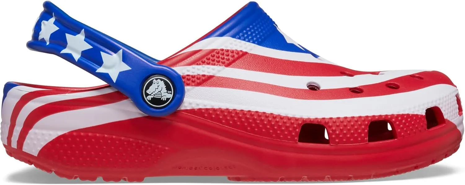 Crocs Unisex-Child Classic American Flag Clogs (Toddler/Little Kid/Big Kid)