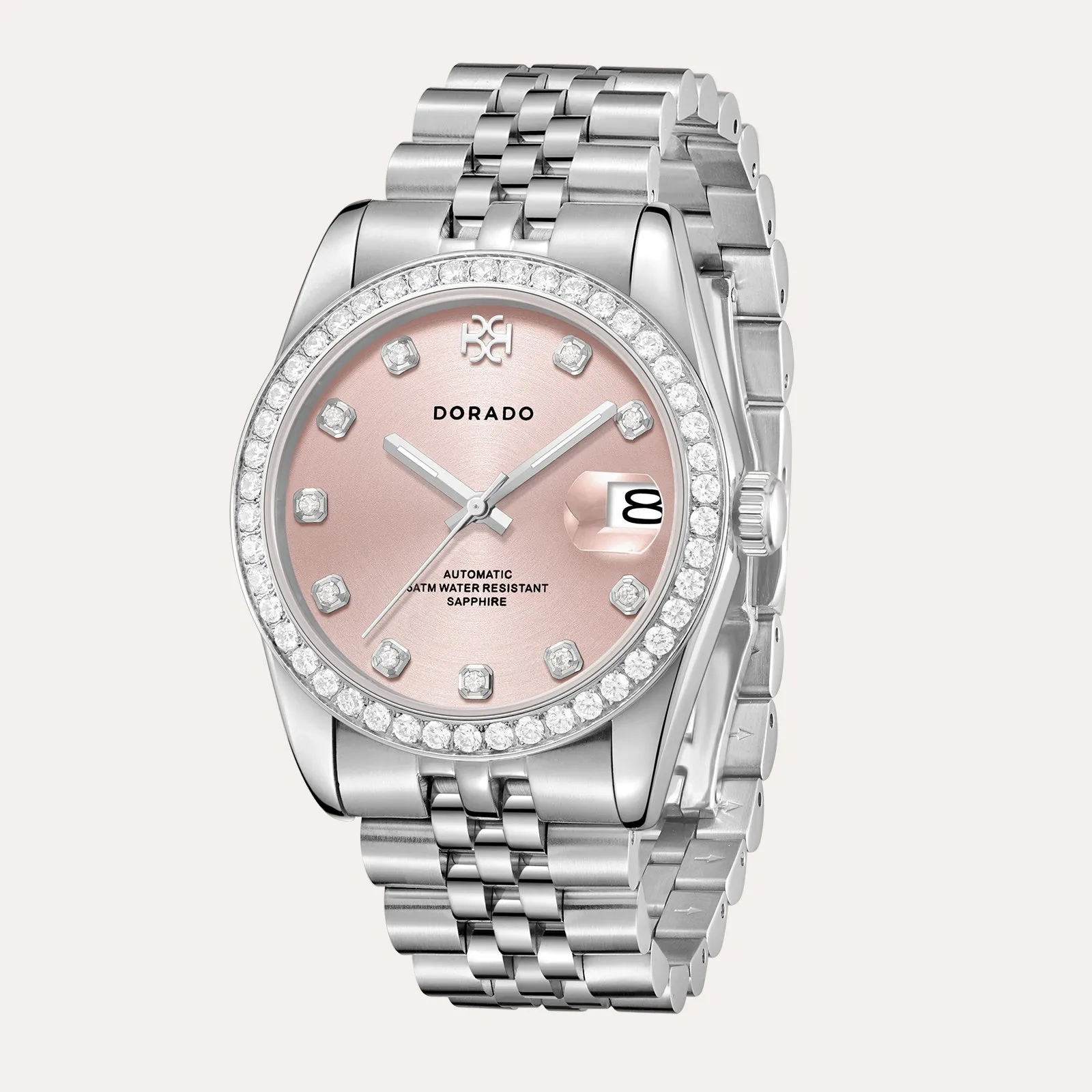 DORADO Iced Silver Timeless Watch - Pink