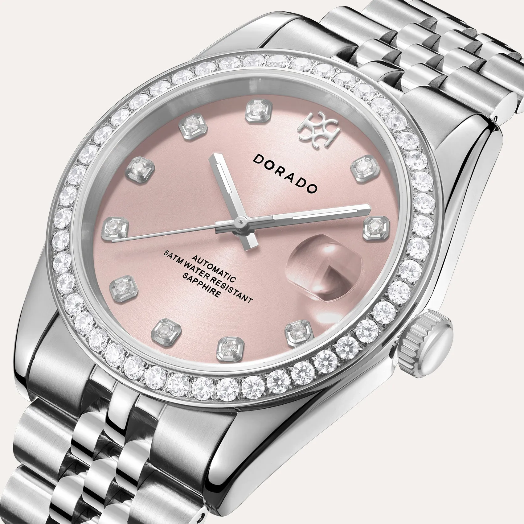 DORADO Iced Silver Timeless Watch - Pink
