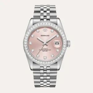 DORADO Iced Silver Timeless Watch - Pink