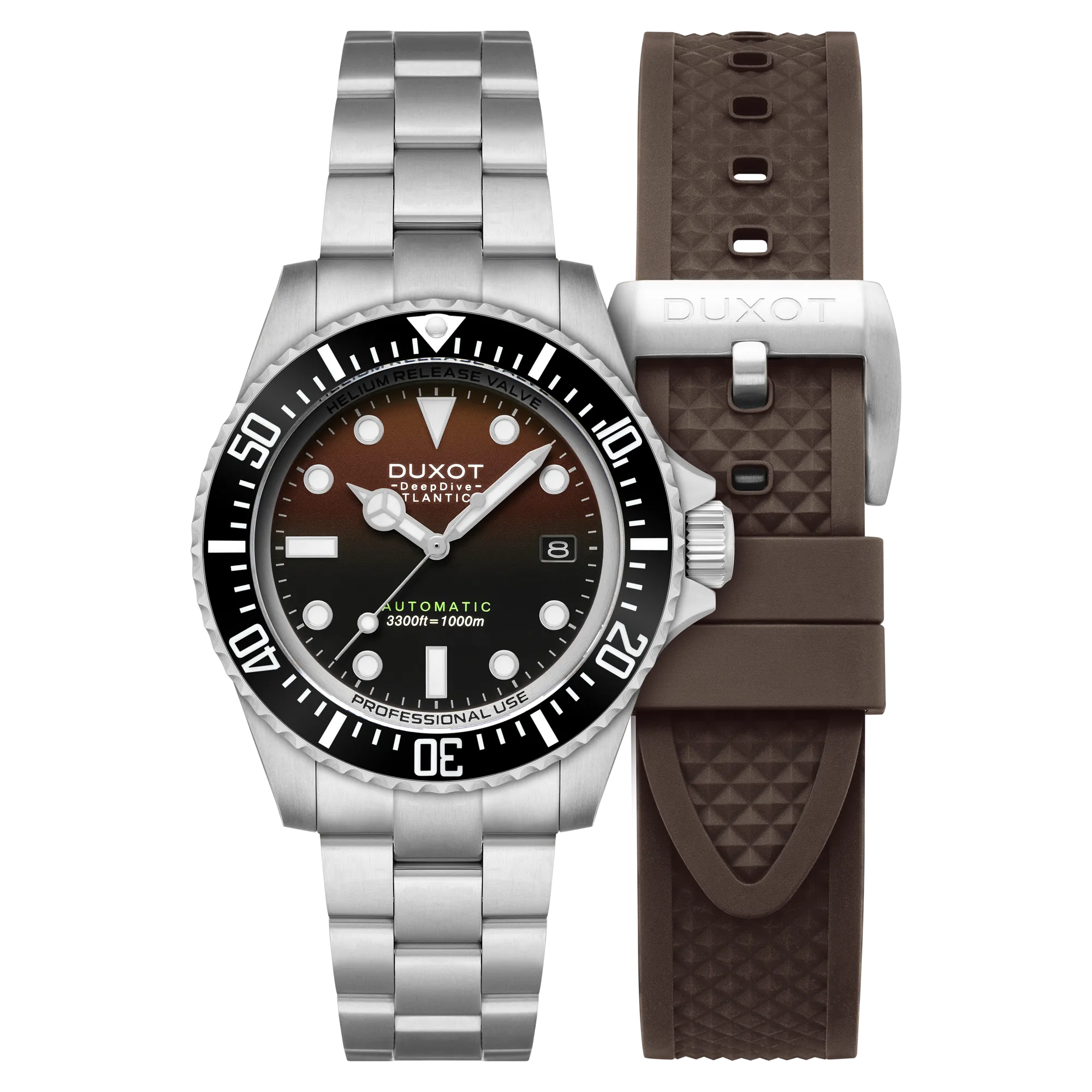 Duxot Atlantica Deep Dive Automatic Limited Edition Cacao Brown Watch  DX-2066-44