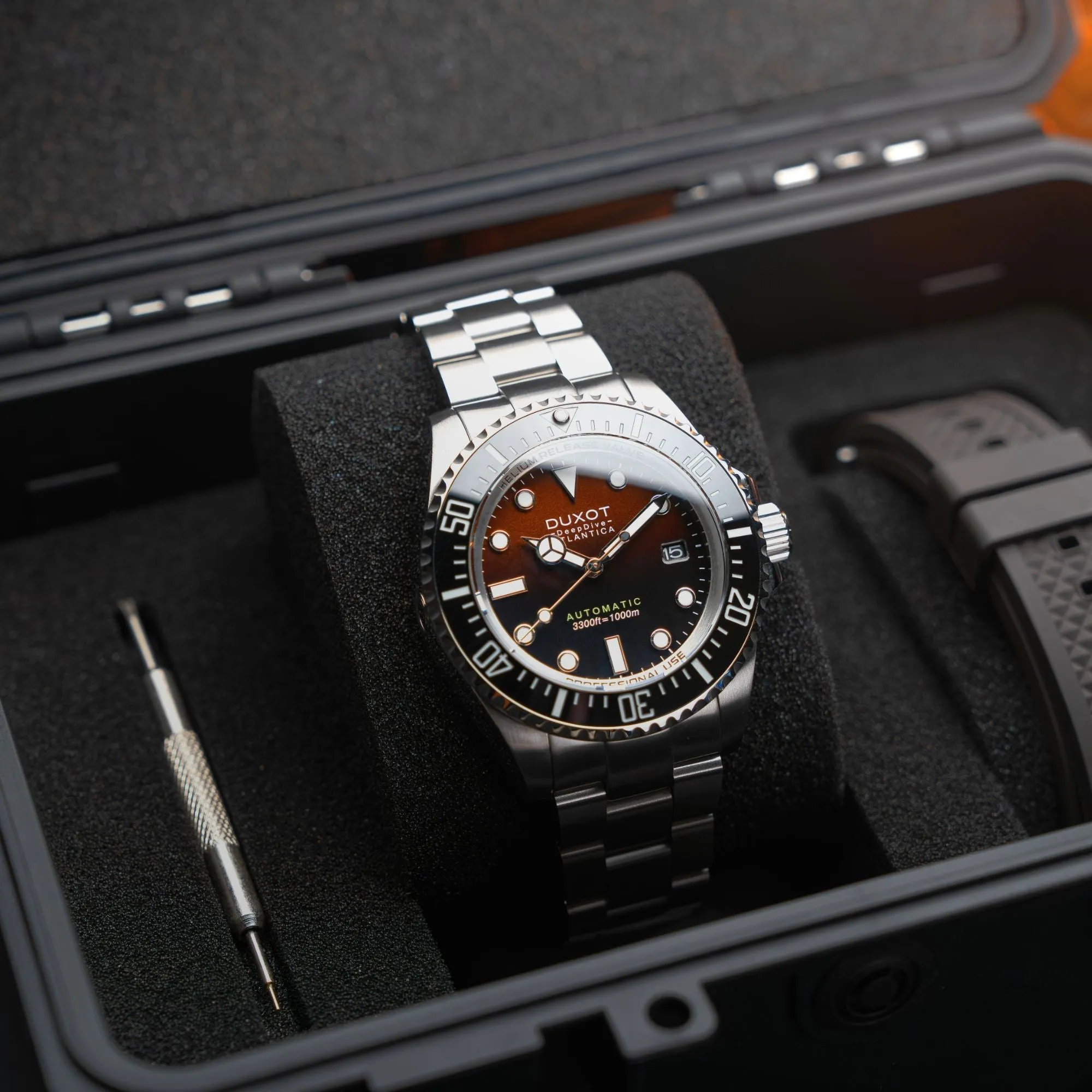 Duxot Atlantica Deep Dive Automatic Limited Edition Cacao Brown Watch  DX-2066-44