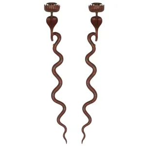 Egyptian Revival Manner Brass Cobra Sconces, Pair