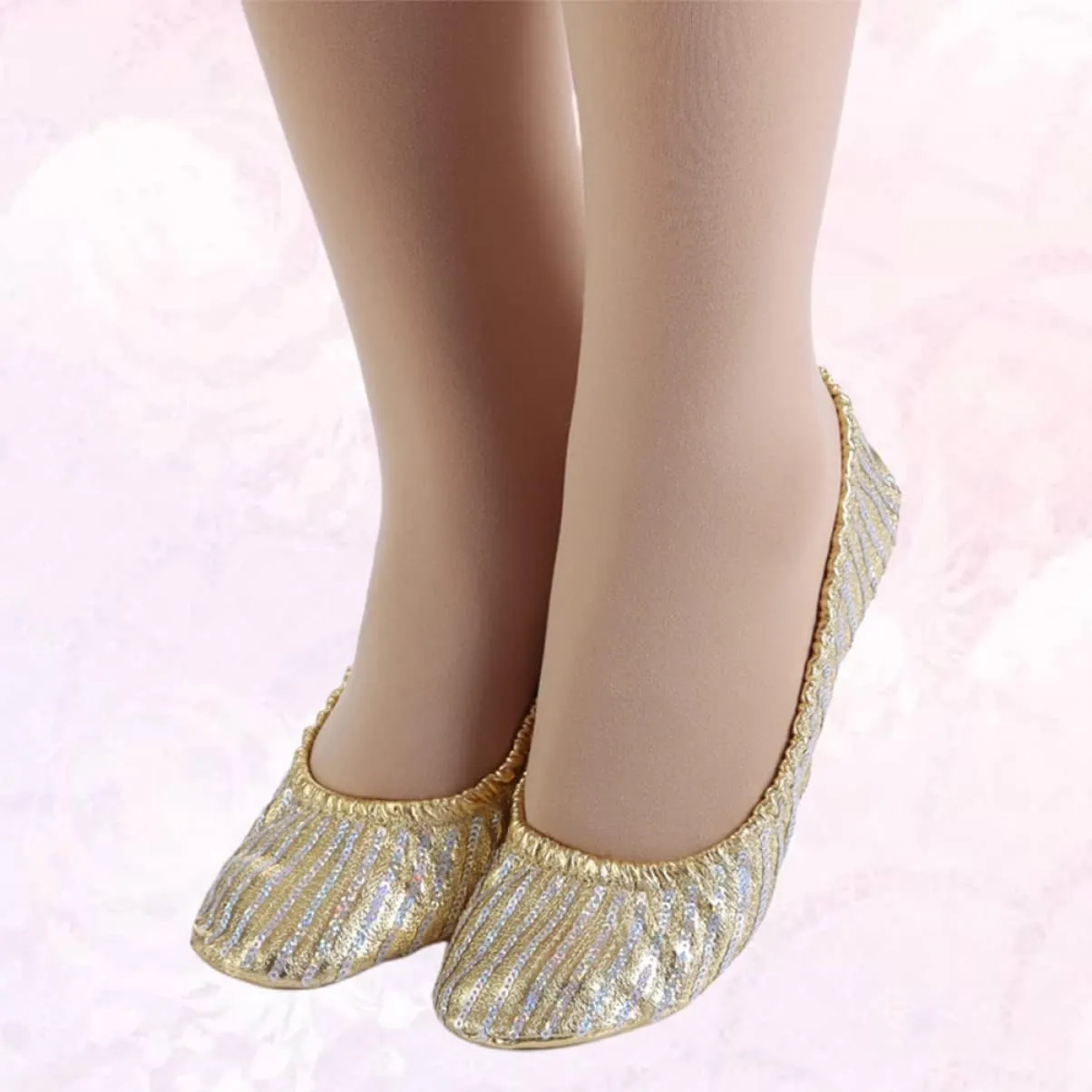 Elastic Cord Yoga Dance Shoes Lightweight Anti-Slip Comfortable for Ballet Folk Modern Ballroom Jazz Dance Breathable Material Size s