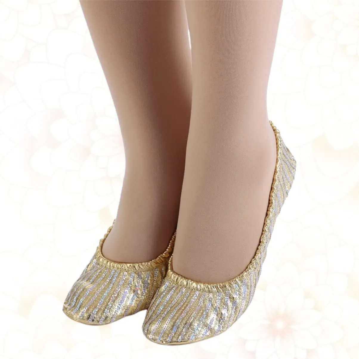 Elastic Cord Yoga Dance Shoes Lightweight Anti-Slip Comfortable for Ballet Folk Modern Ballroom Jazz Dance Breathable Material Size s