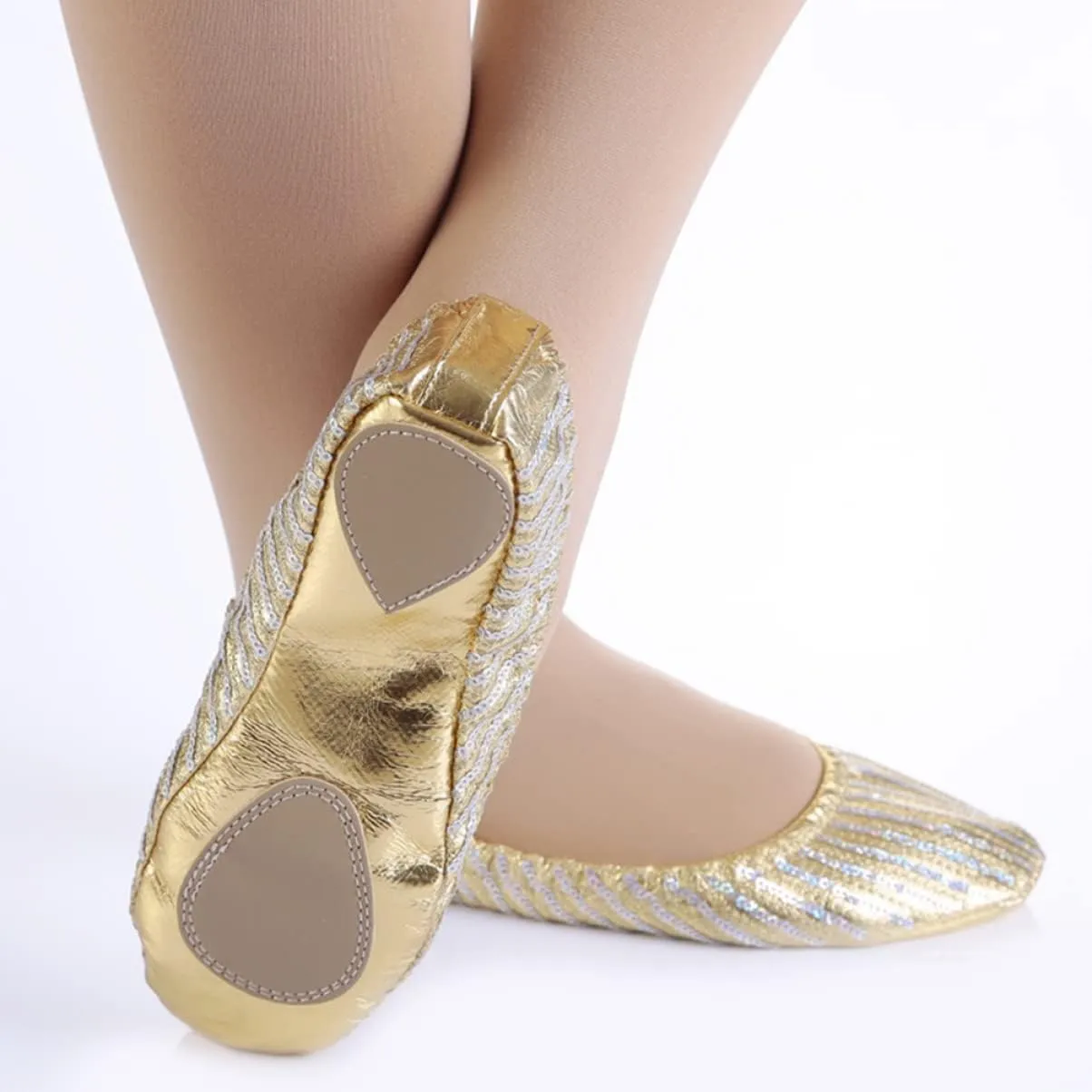 Elastic Cord Yoga Dance Shoes Lightweight Anti-Slip Comfortable for Ballet Folk Modern Ballroom Jazz Dance Breathable Material Size s