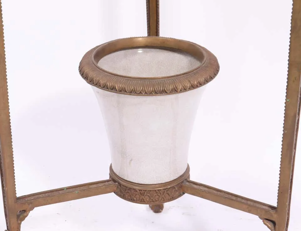 Empire Revival Style Gueridon Bronze Pedestal Table With Planter