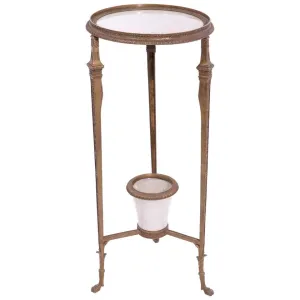 Empire Revival Style Gueridon Bronze Pedestal Table With Planter