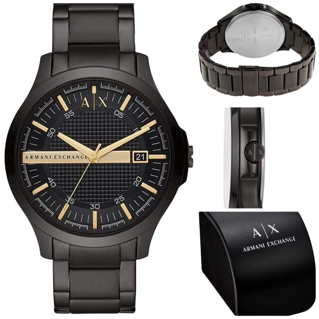 Exchange Round Quartz Black Dial Wrist Watch For Men