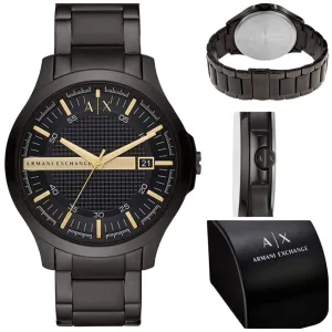 Exchange Round Quartz Black Dial Wrist Watch For Men