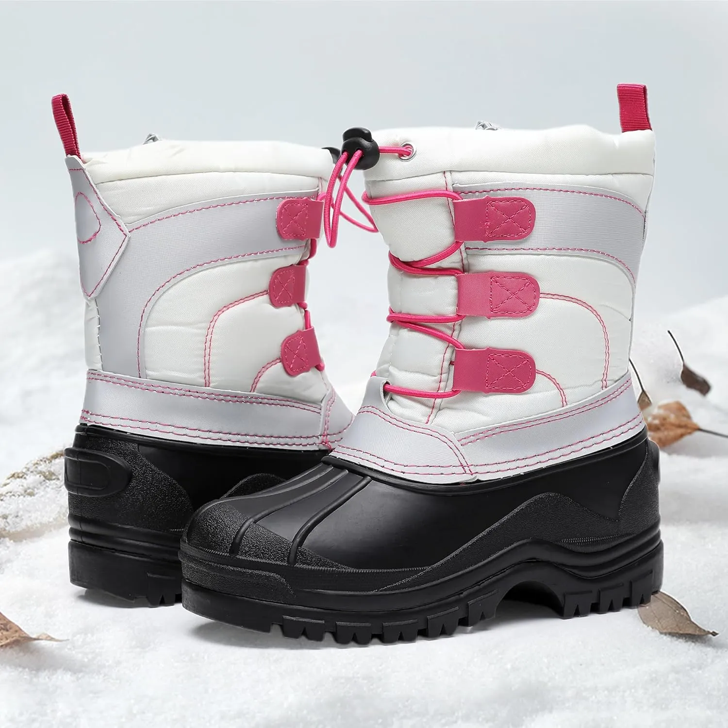 Felabo Kids Boys Girls Snow Boots Water-Resistant Winter Boots with Warm Lining & Anti-Slip Sole (Little Kid/Big Kid)