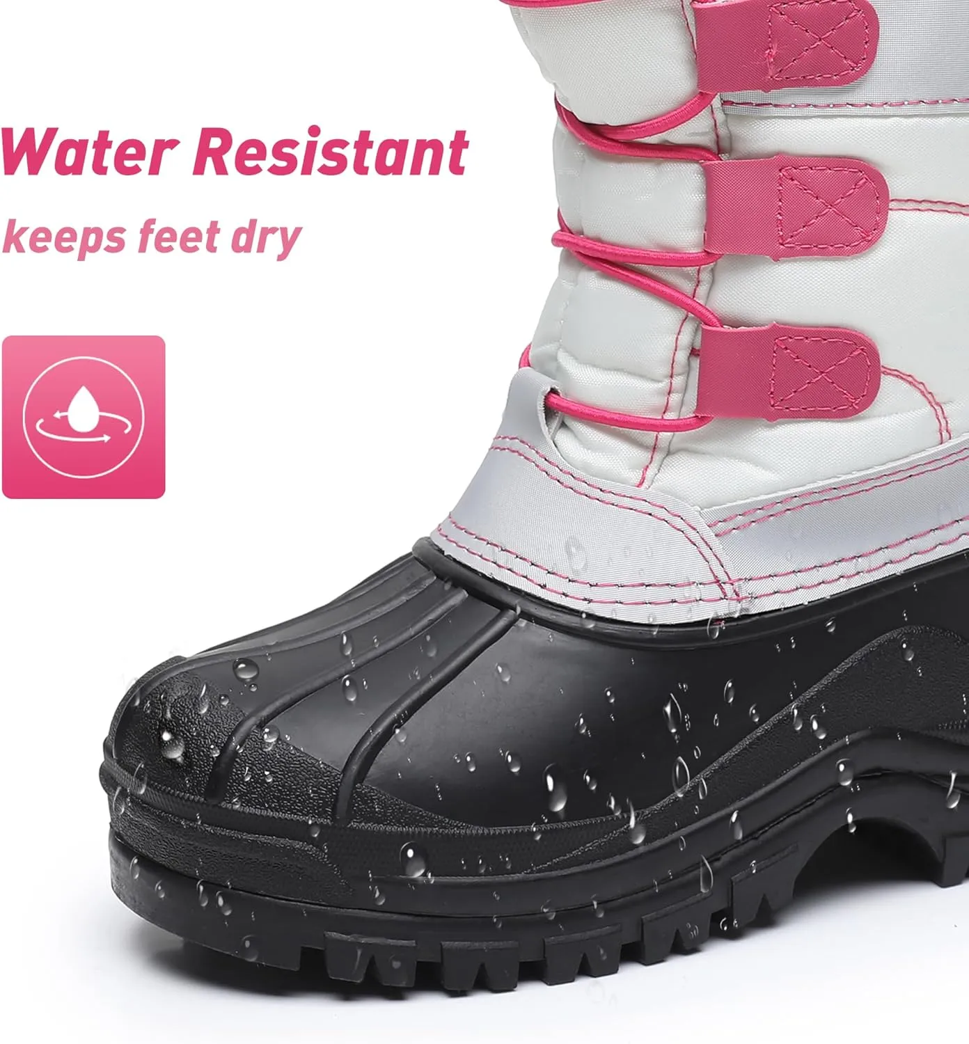 Felabo Kids Boys Girls Snow Boots Water-Resistant Winter Boots with Warm Lining & Anti-Slip Sole (Little Kid/Big Kid)