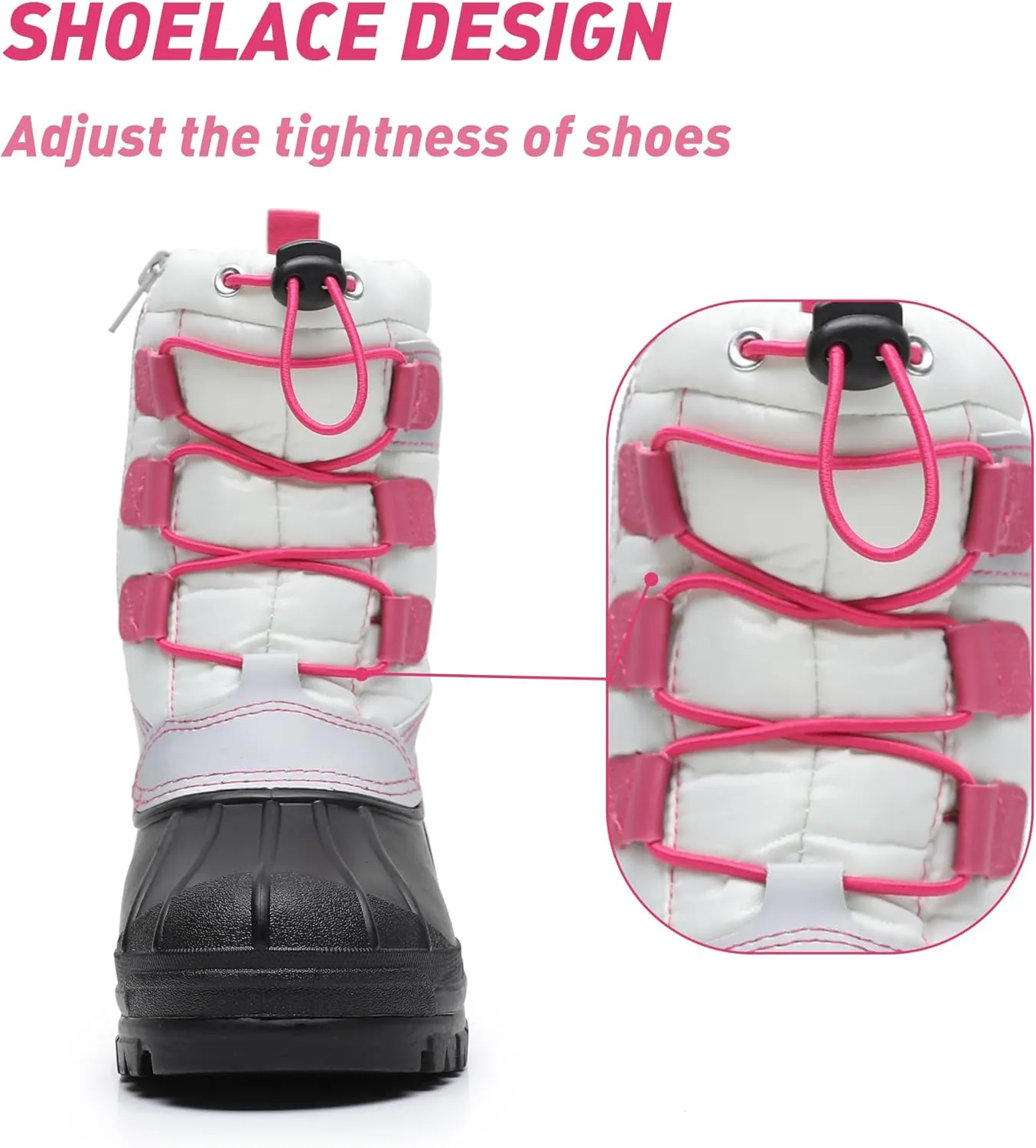 Felabo Kids Boys Girls Snow Boots Water-Resistant Winter Boots with Warm Lining & Anti-Slip Sole (Little Kid/Big Kid)
