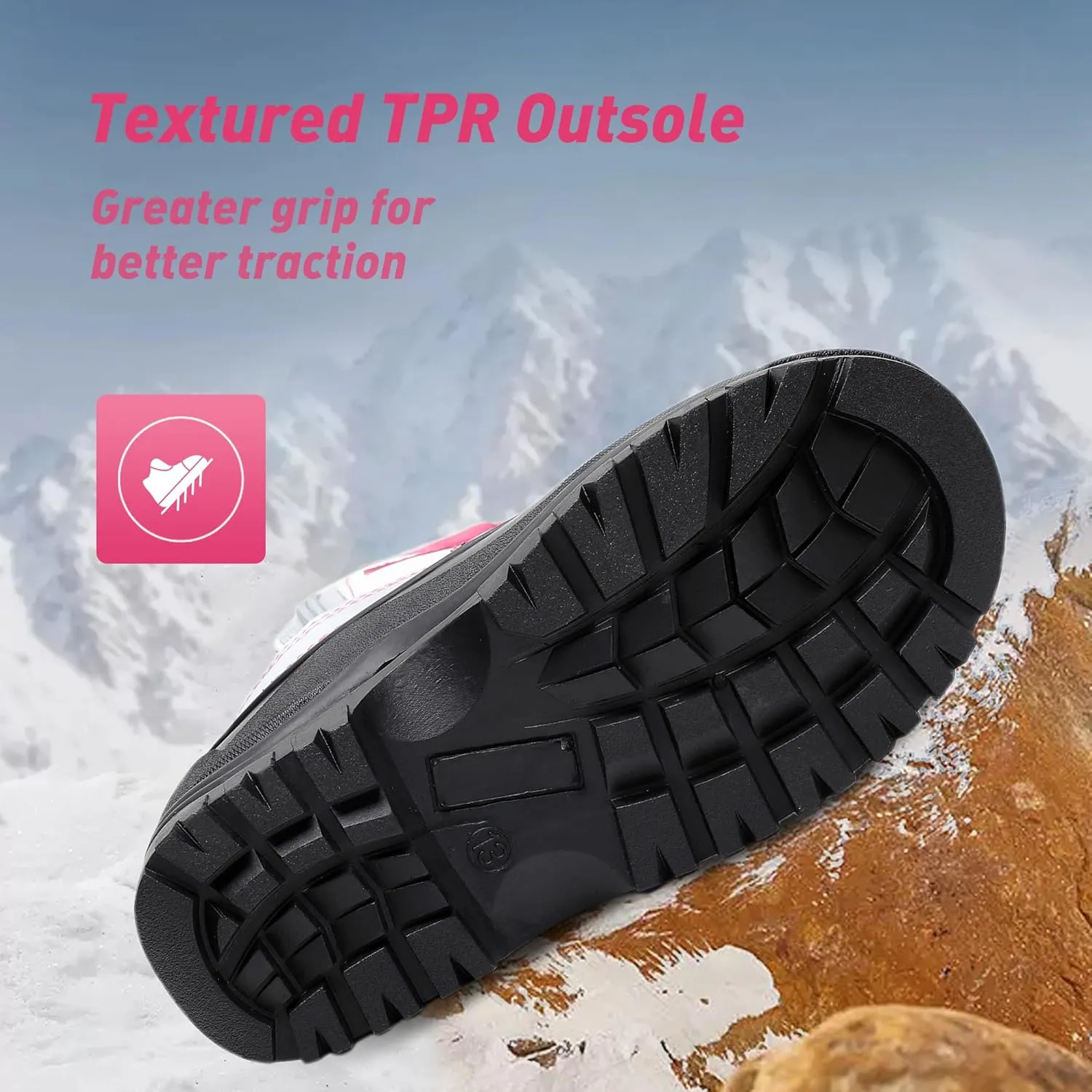 Felabo Kids Boys Girls Snow Boots Water-Resistant Winter Boots with Warm Lining & Anti-Slip Sole (Little Kid/Big Kid)