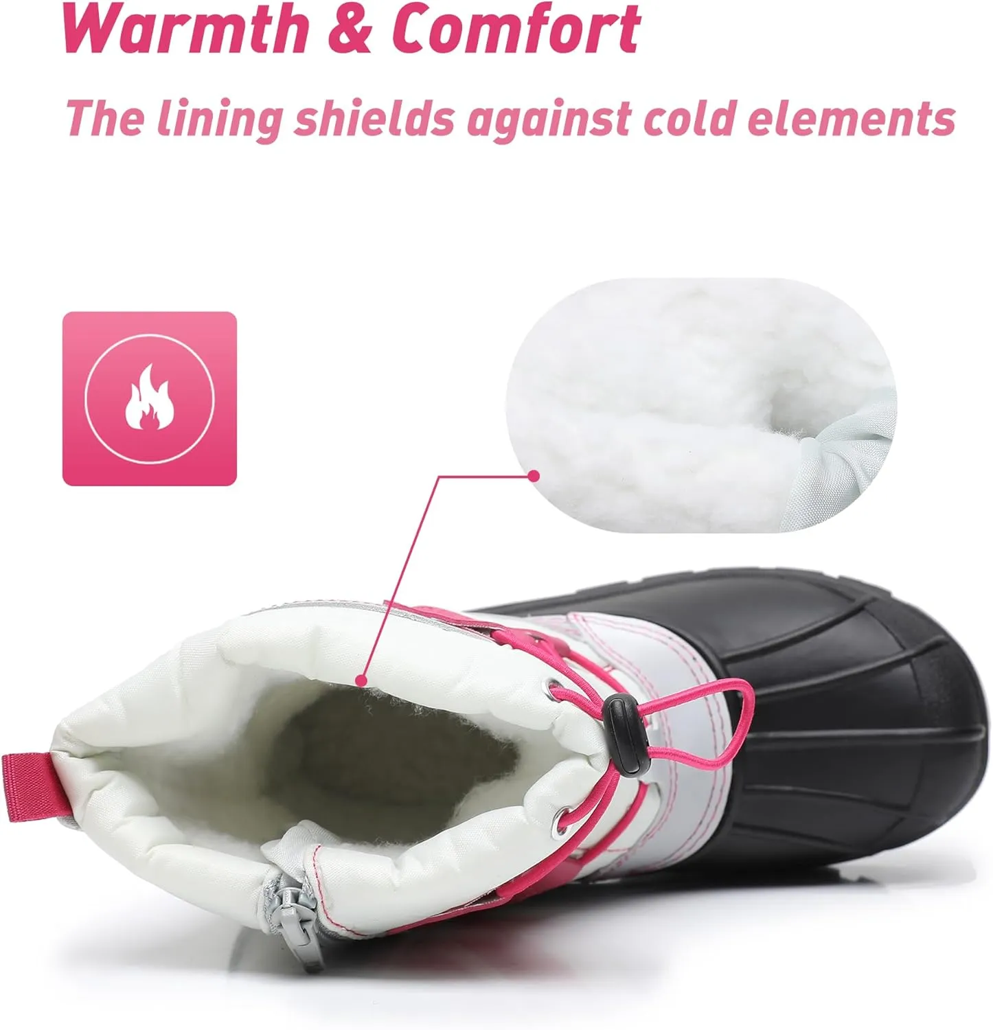 Felabo Kids Boys Girls Snow Boots Water-Resistant Winter Boots with Warm Lining & Anti-Slip Sole (Little Kid/Big Kid)