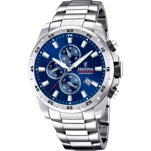 Festina Men's Chronograph Timepiece F20463/2 with Timeless Blue Dial and Stainless Steel Design