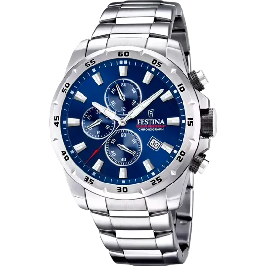 Festina Men's Chronograph Timepiece F20463/2 with Timeless Blue Dial and Stainless Steel Design