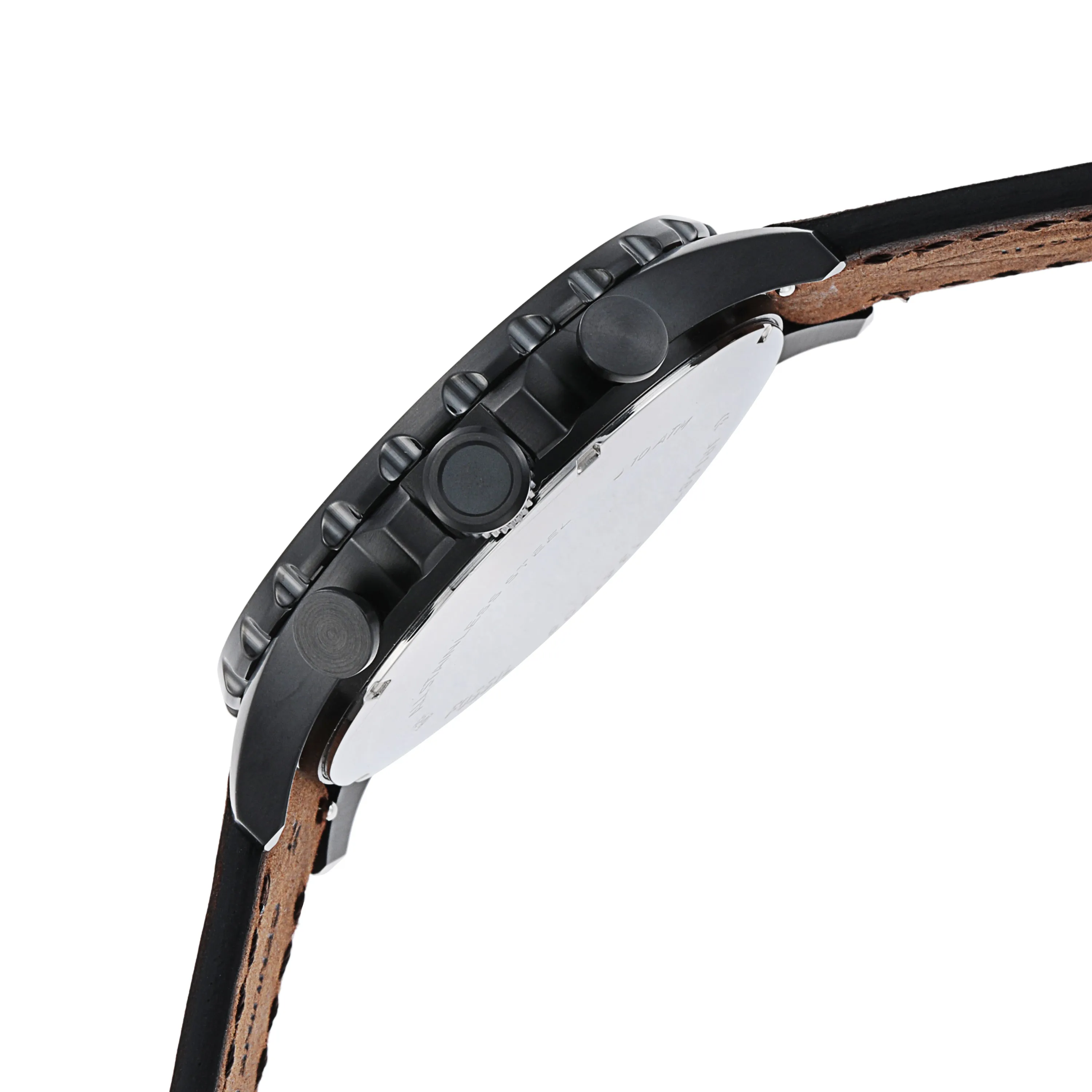Fossil Timeless Fossil Nate Chronograph Watch with Brown Leather Strap