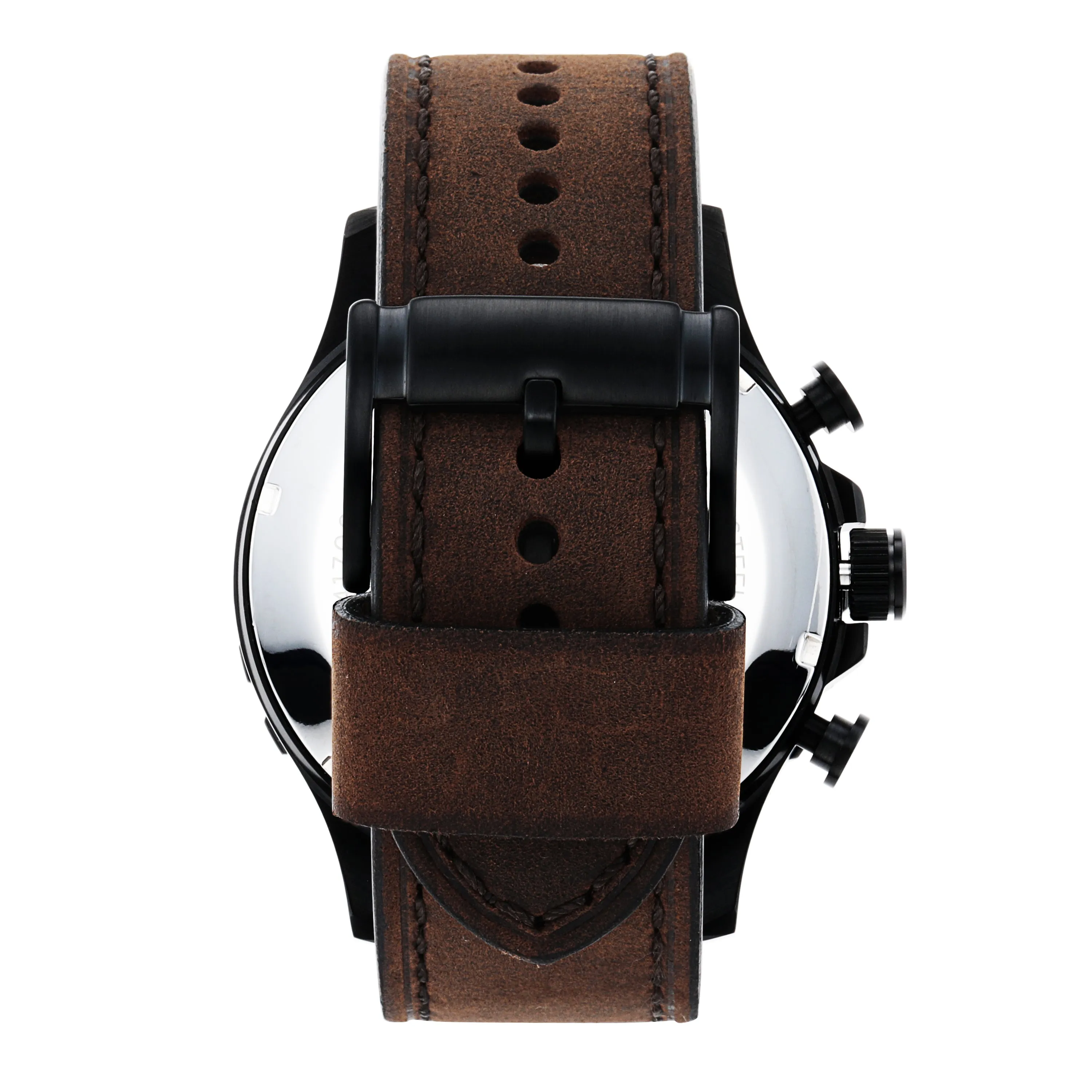 Fossil Timeless Fossil Nate Chronograph Watch with Brown Leather Strap