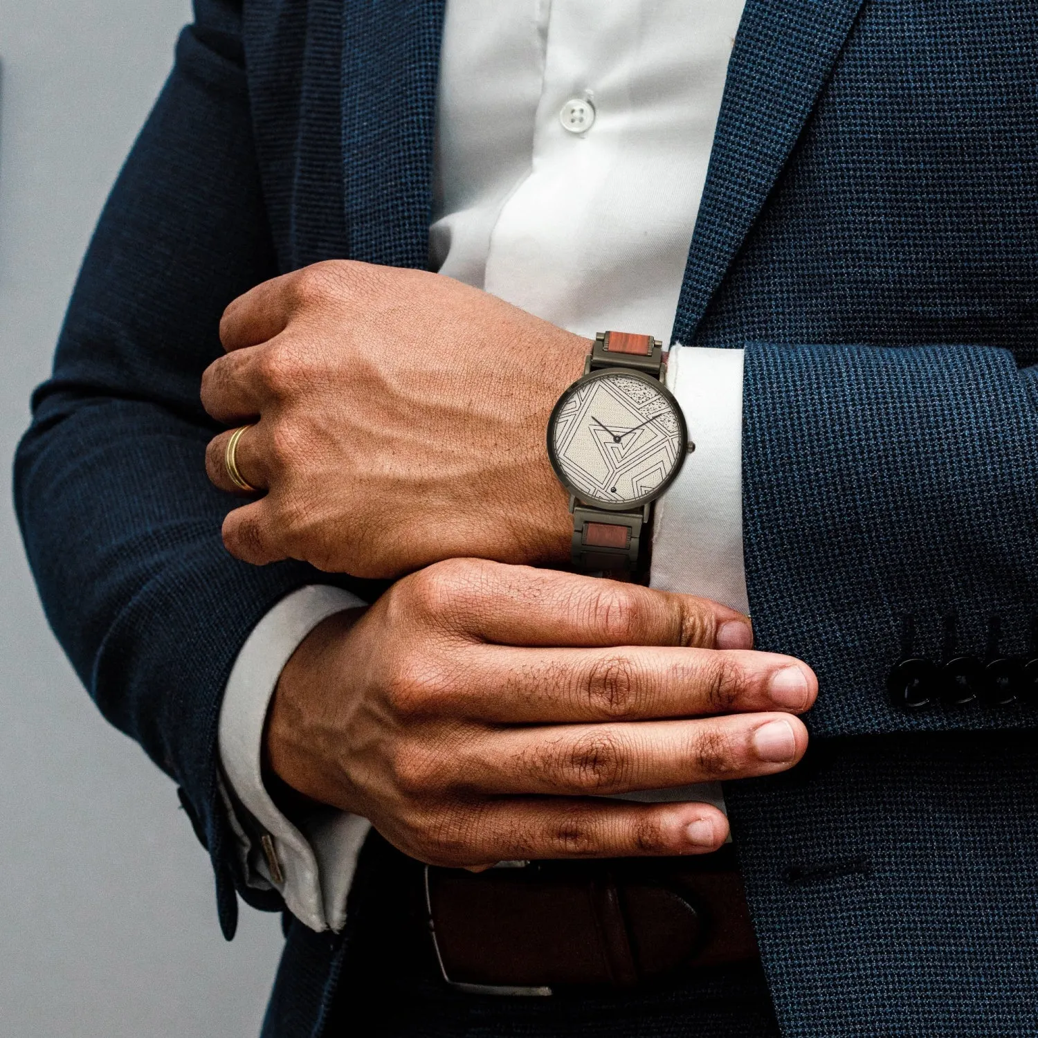 FZ African Print wooden Strap Quartz Watch