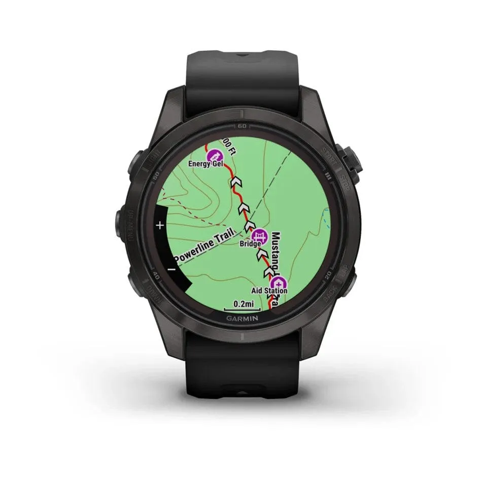 Garmin fenix 7S Pro-Sapphire Solar Edition Carbon Grey Titanium with Black Band