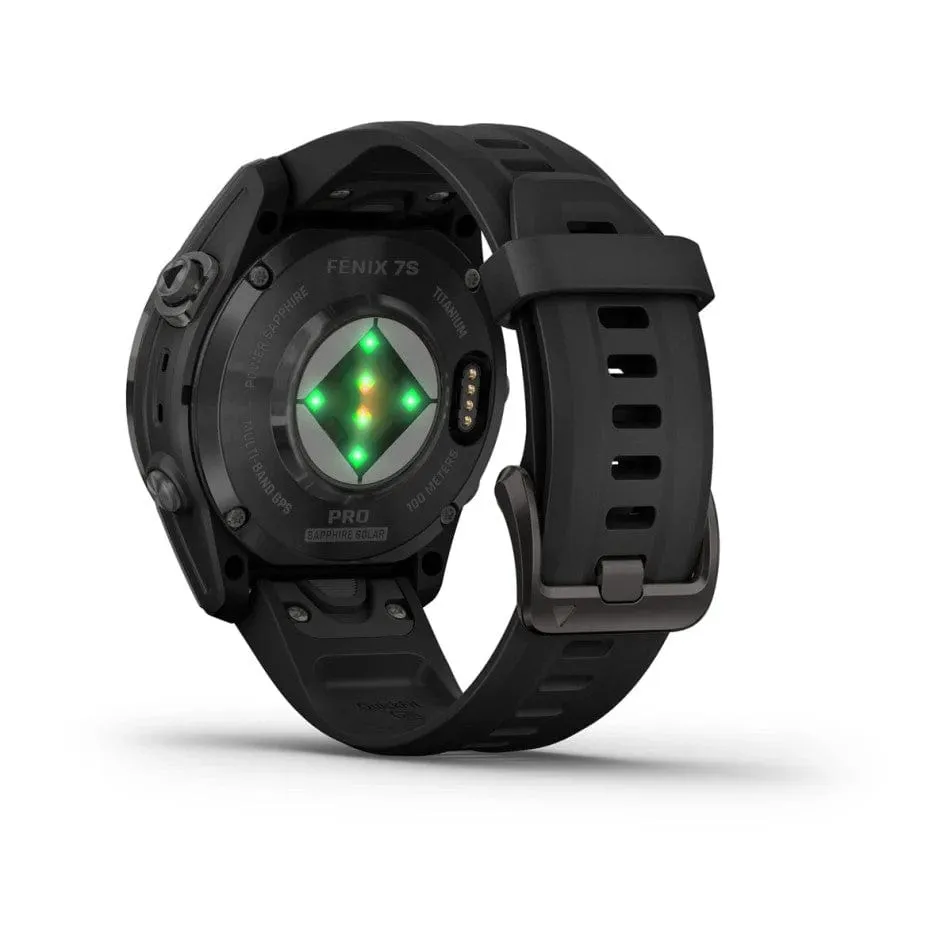 Garmin fenix 7S Pro-Sapphire Solar Edition Carbon Grey Titanium with Black Band