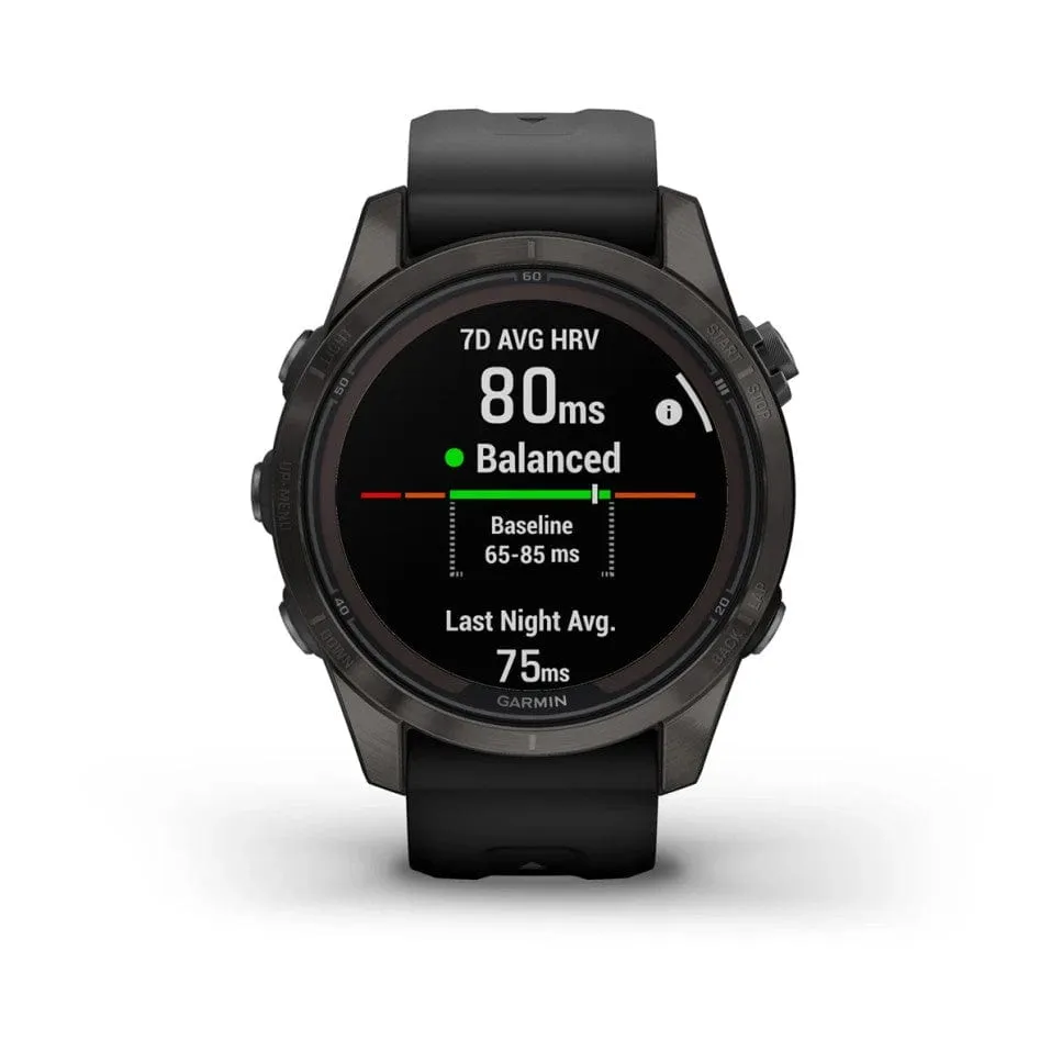 Garmin fenix 7S Pro-Sapphire Solar Edition Carbon Grey Titanium with Black Band