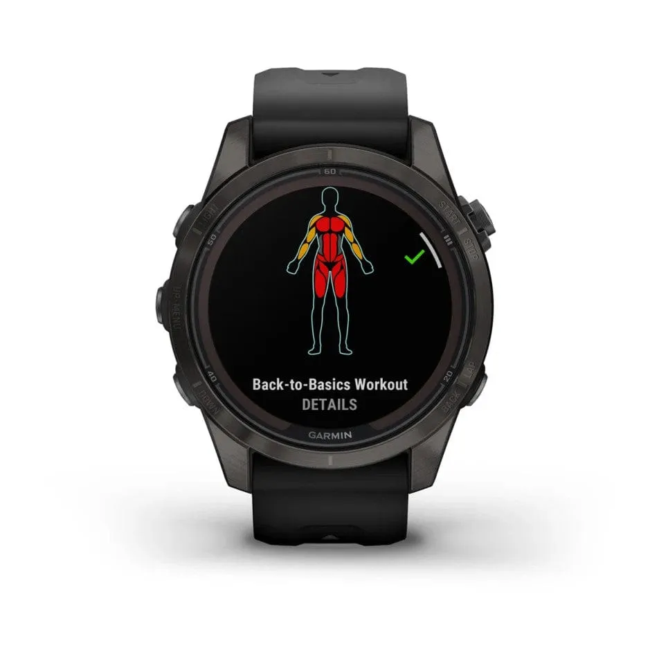 Garmin fenix 7S Pro-Sapphire Solar Edition Carbon Grey Titanium with Black Band