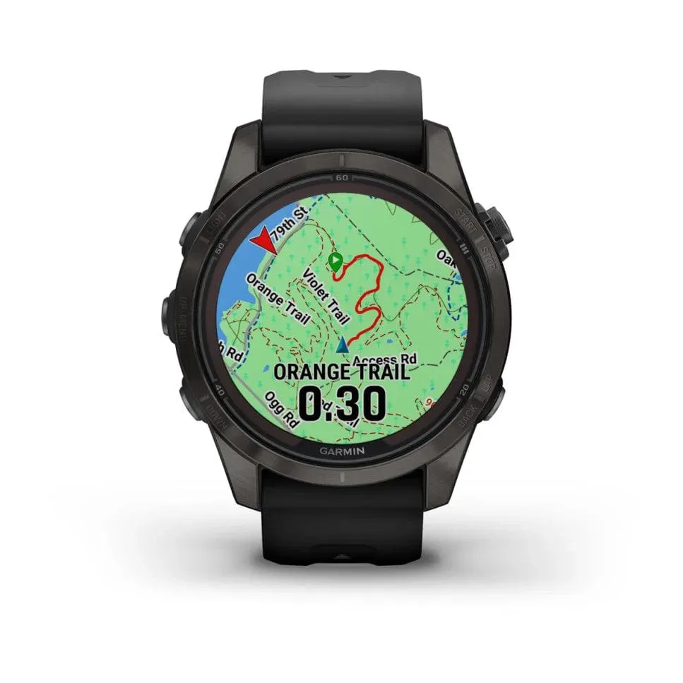 Garmin fenix 7S Pro-Sapphire Solar Edition Carbon Grey Titanium with Black Band