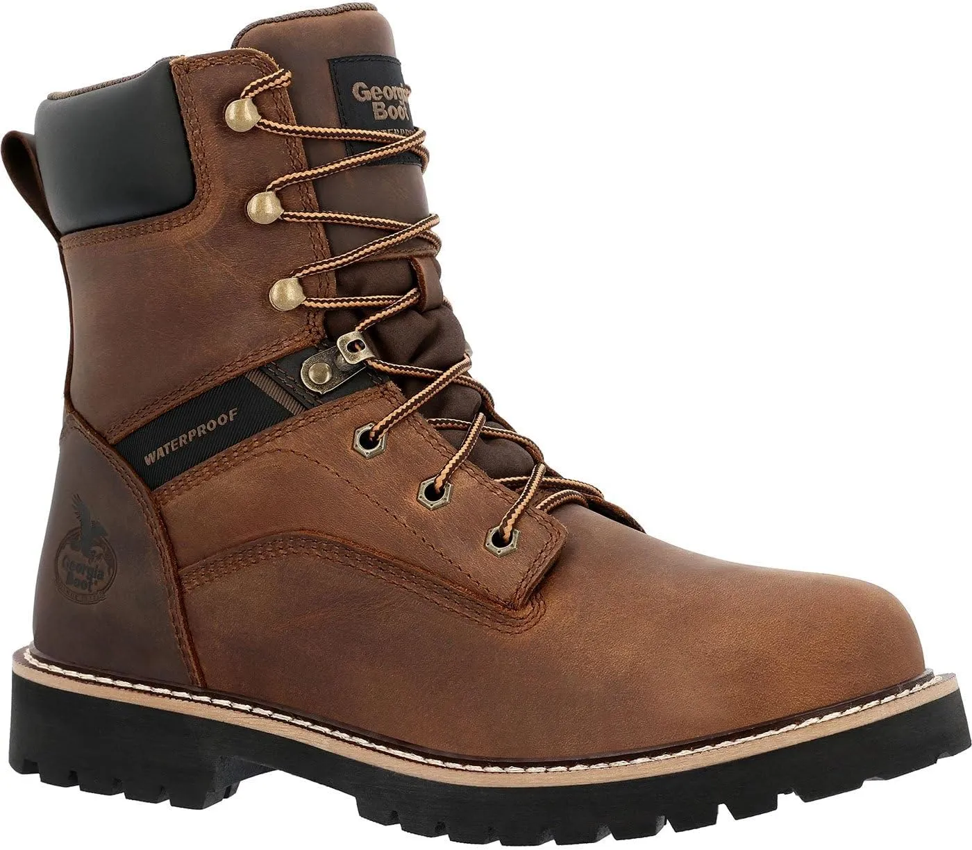 Georgia Boot Core 37 Steel Toe Waterproof Work Boot, Brown, Size 7(W)
