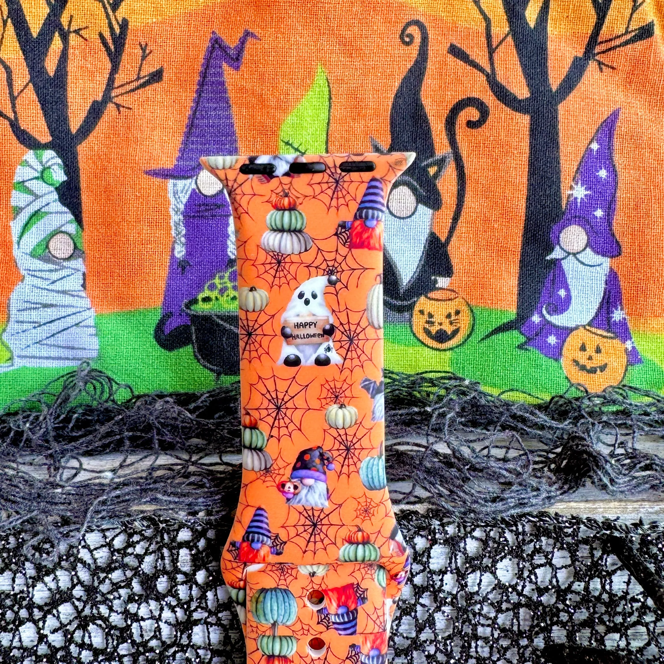 Gnome-O-Ween Delight Print Silicone Band For Apple Watch