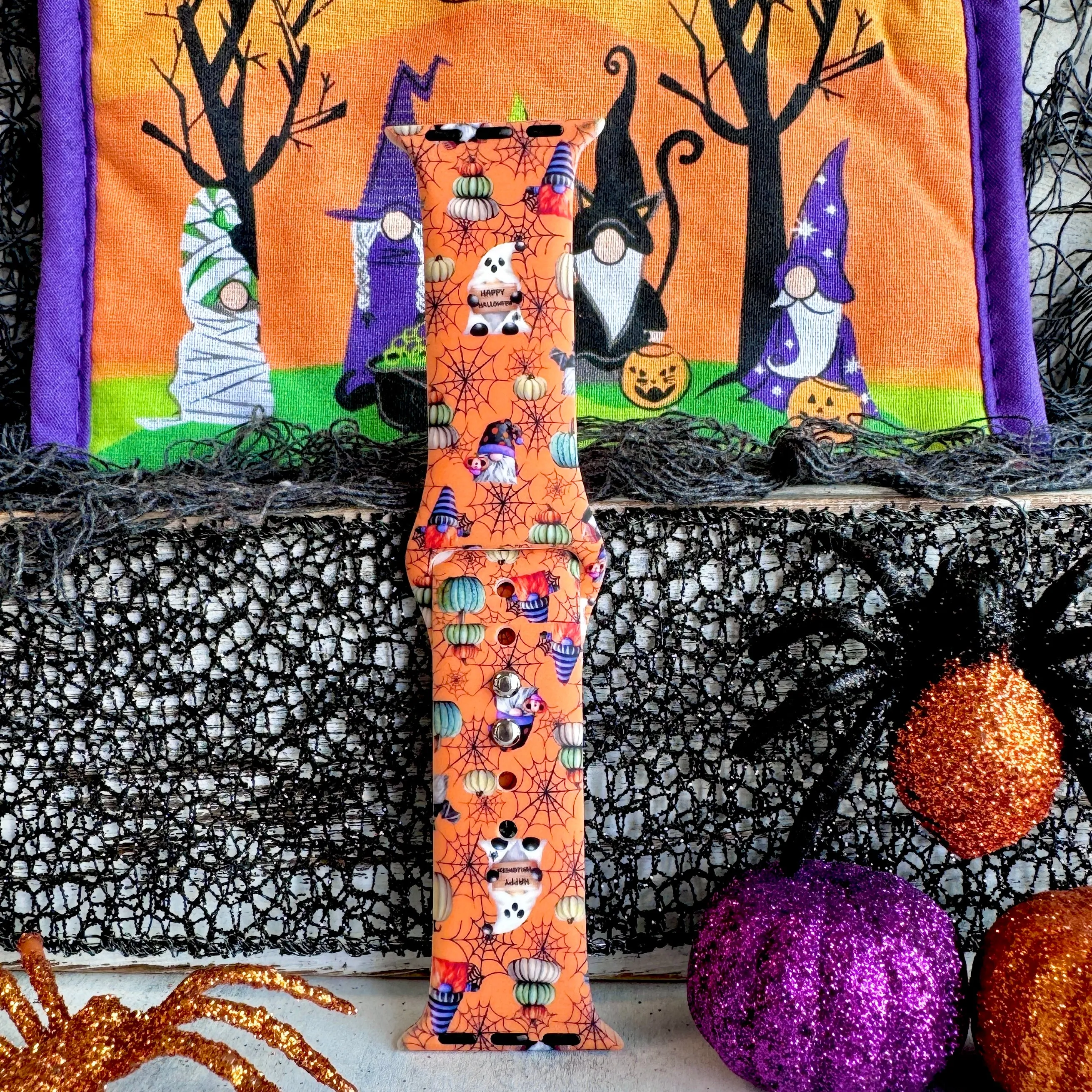 Gnome-O-Ween Delight Print Silicone Band For Apple Watch