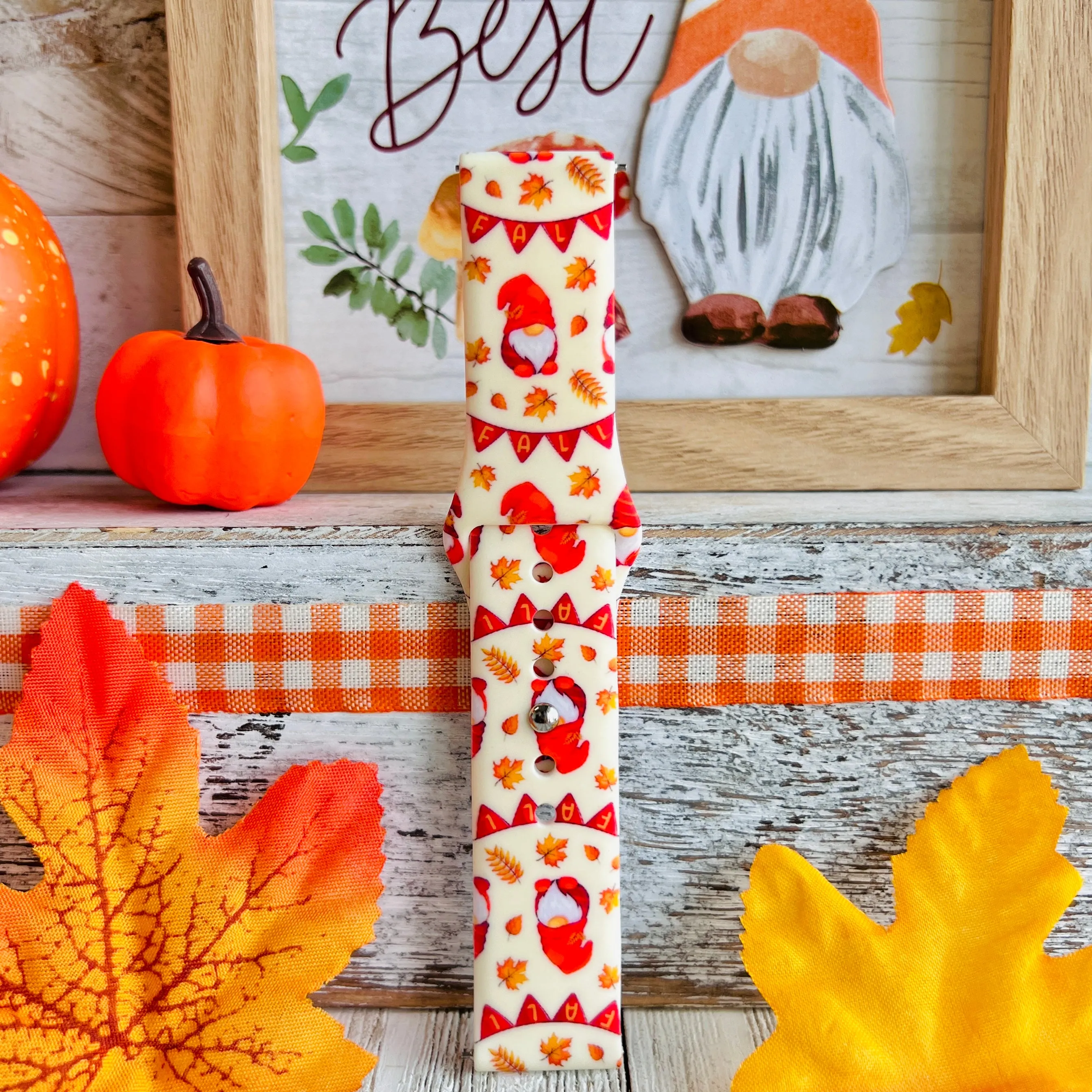 Gnome-Tastic Fall Print Silicone Band For Fitbit Versa 1/2