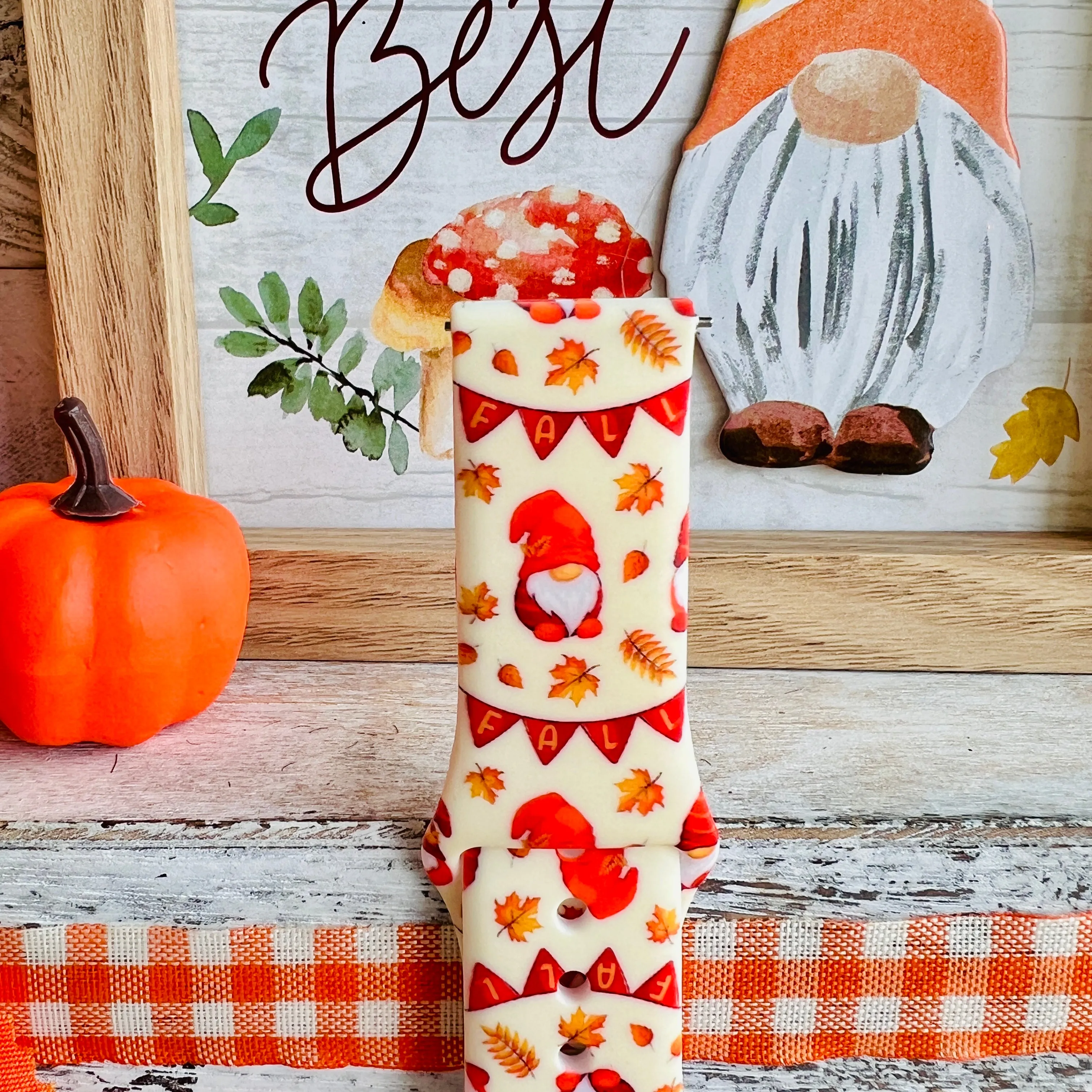 Gnome-Tastic Fall Print Silicone Band For Fitbit Versa 1/2