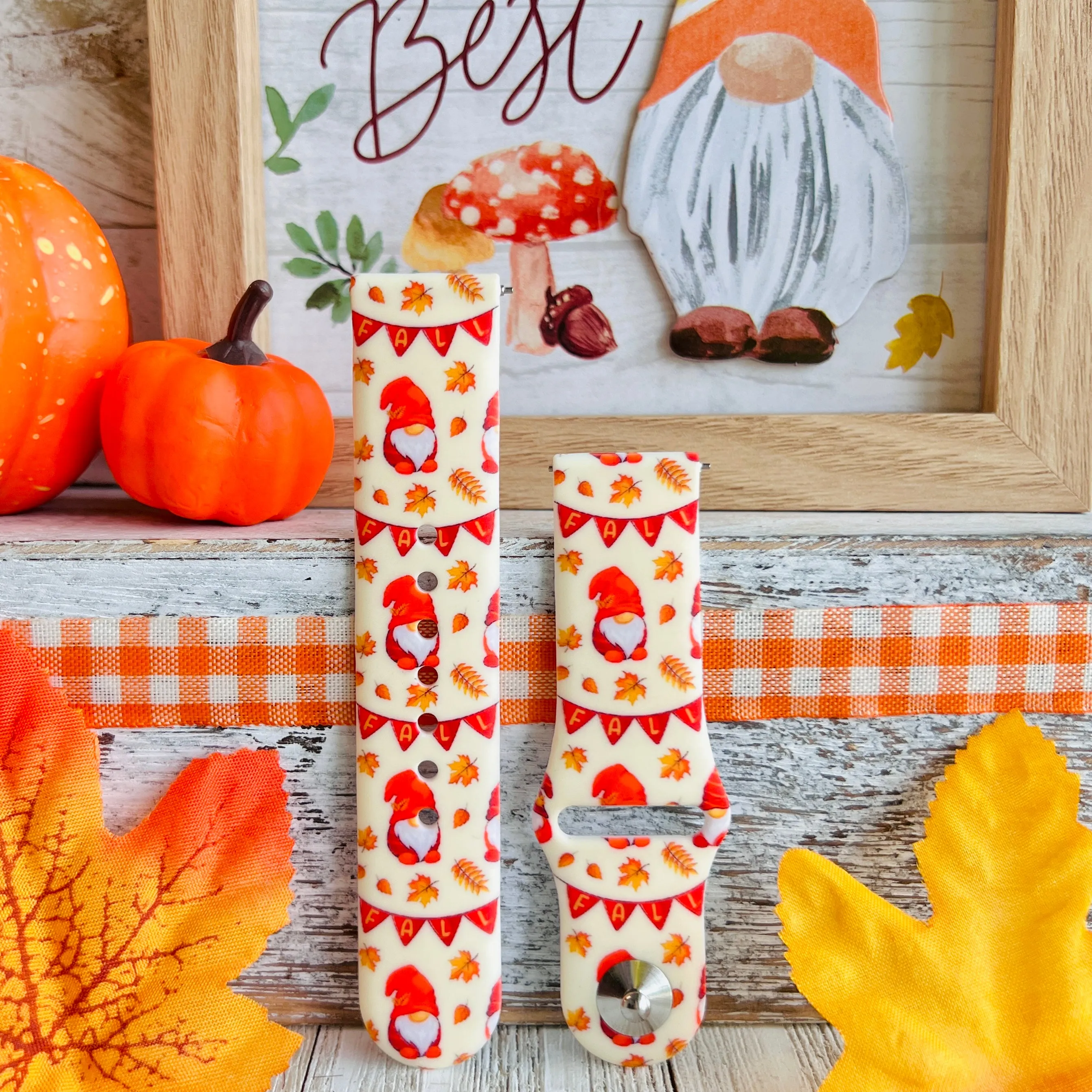 Gnome-Tastic Fall Print Silicone Band For Fitbit Versa 1/2