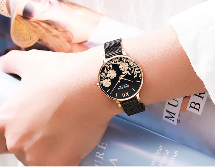 Golden Flowers Theme Classic Watch