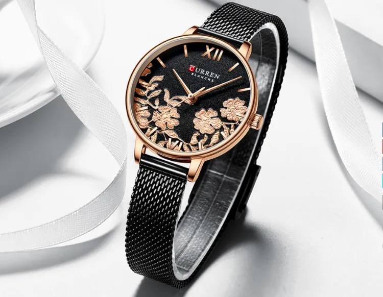 Golden Flowers Theme Classic Watch