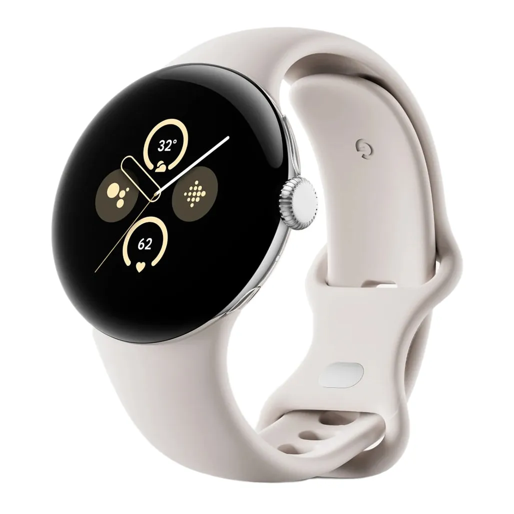 Google Pixel Watch 2 - Polished Silver Aluminum Case / Porcelain Active Band