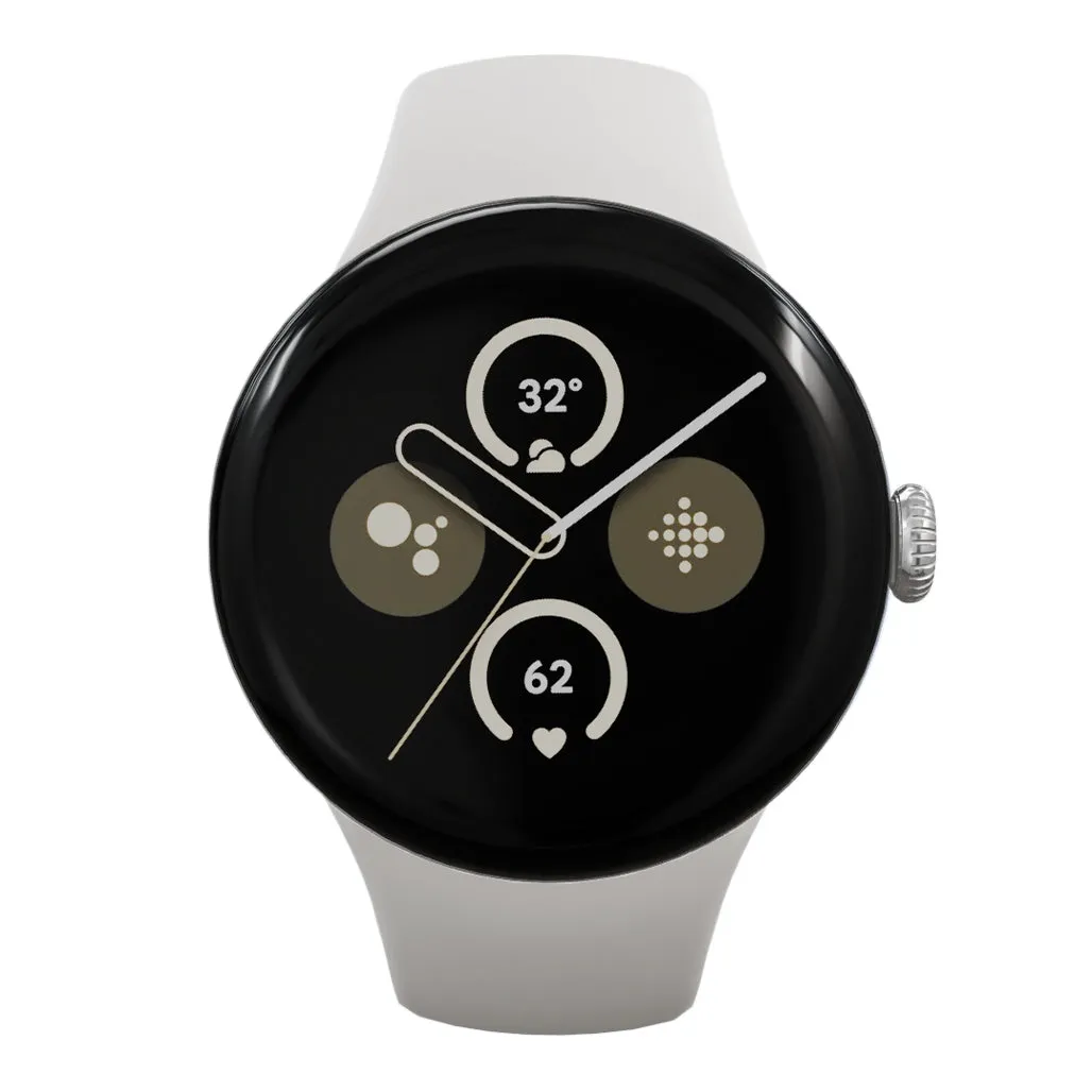 Google Pixel Watch 2 - Polished Silver Aluminum Case / Porcelain Active Band