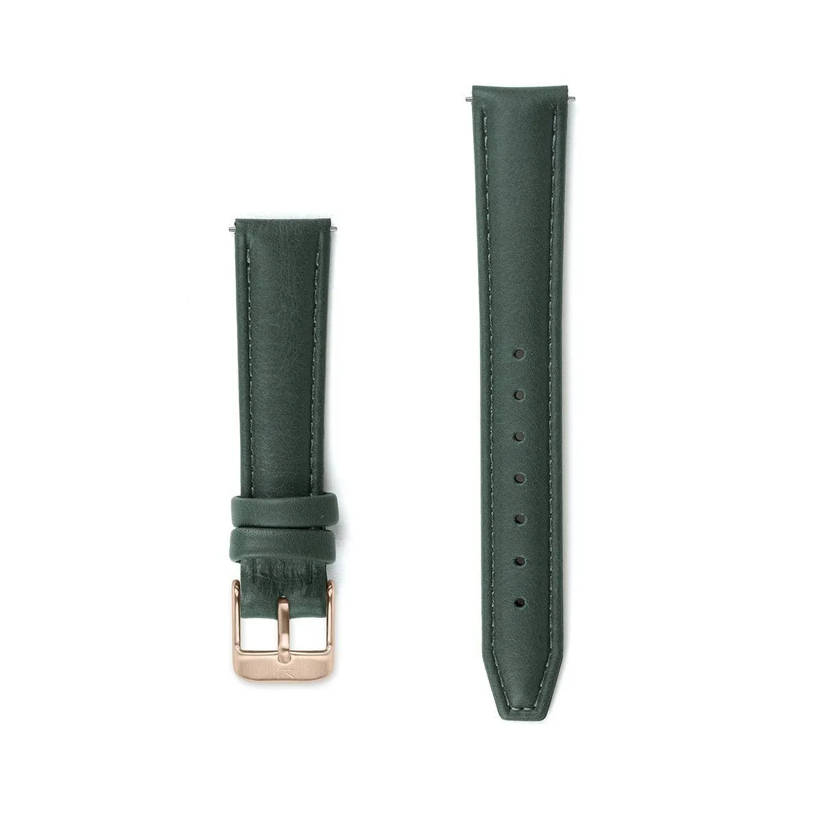 Green Leather Watch Strap - 16mm Width