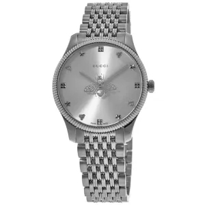 Gucci G-Timeless Silver Dial Stainless Steel Women's Watch YA1264153